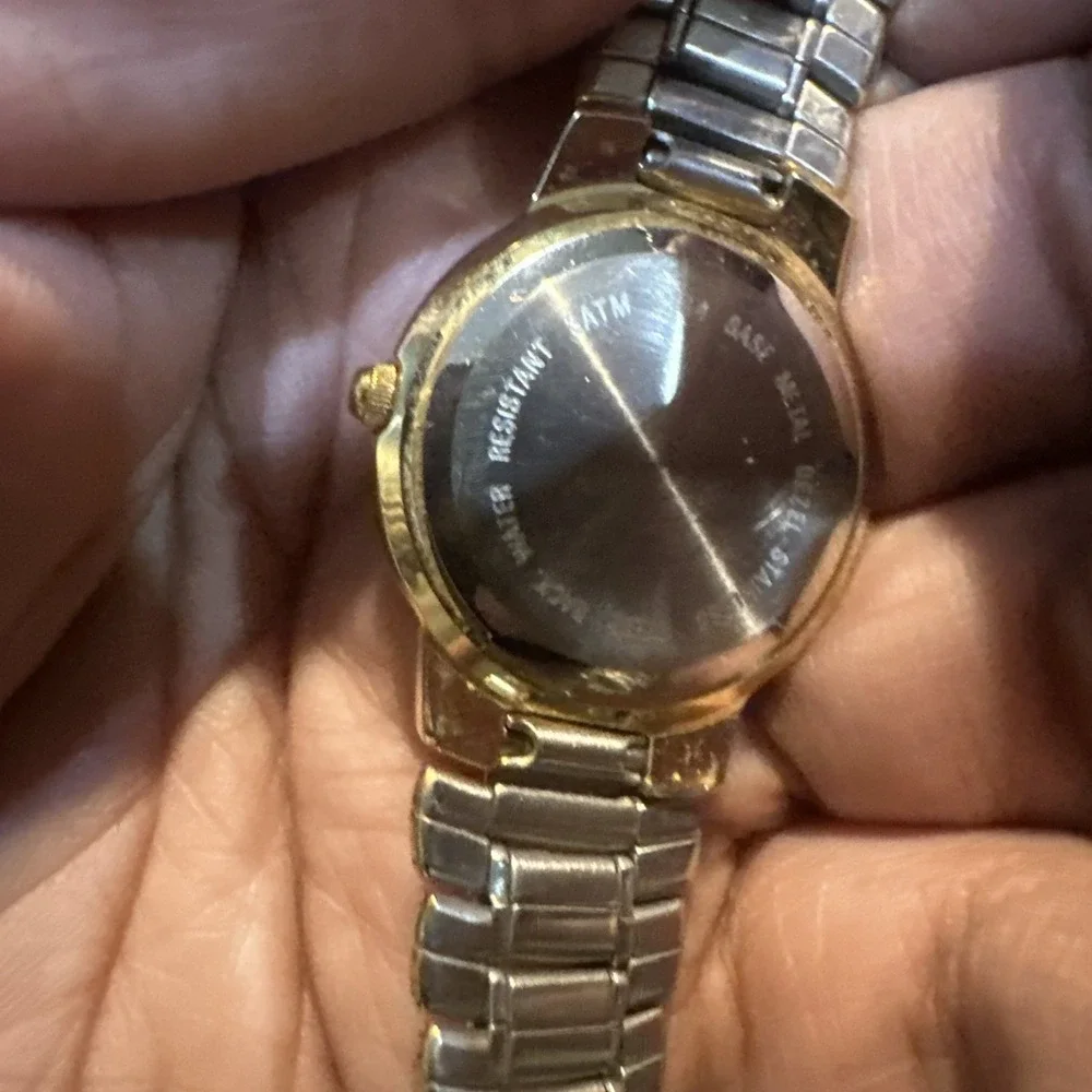 Works VTG Speidel Ladies Quartz Watch Gold Tone Date New Battery 26mm Fit 6.5
